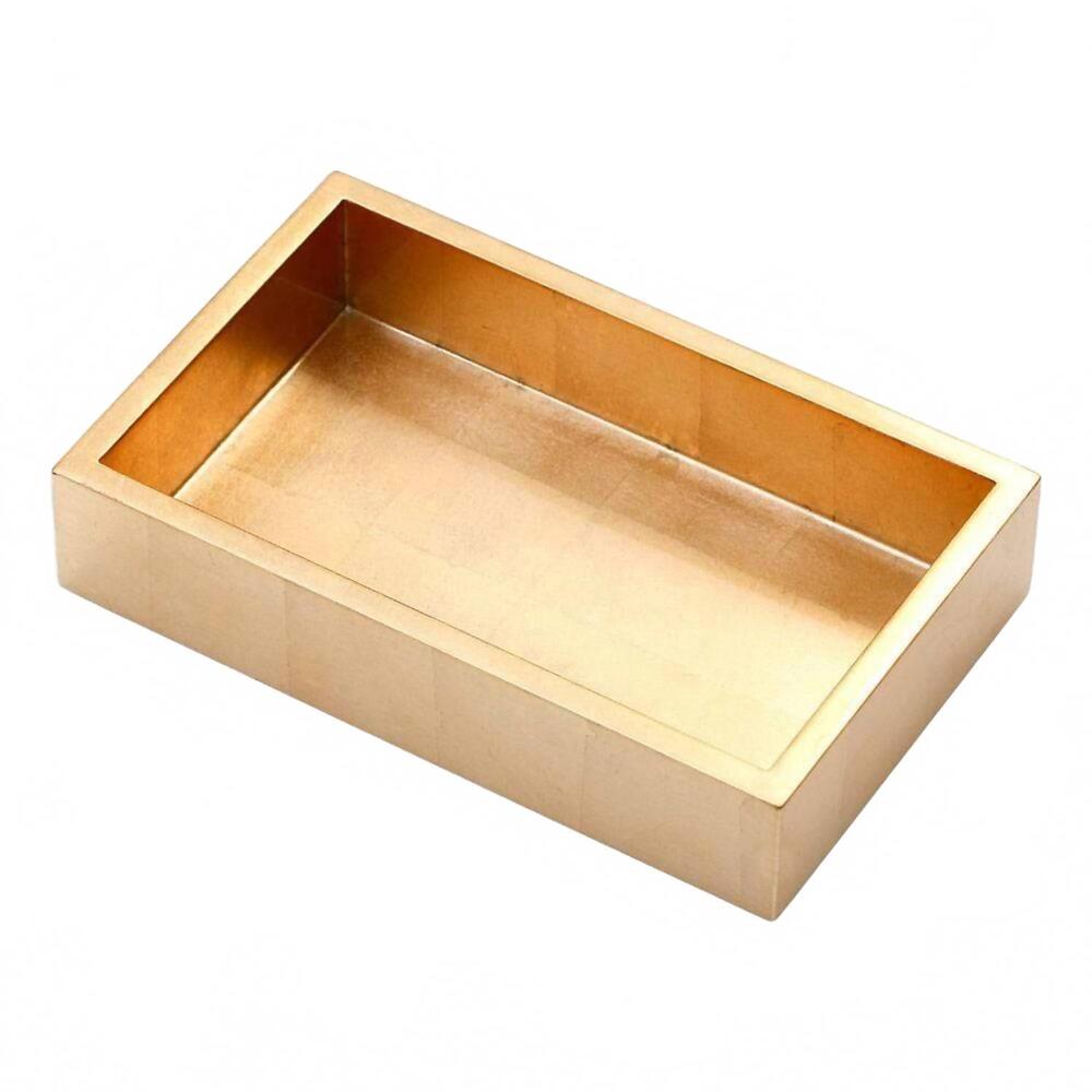 NEW CASPARI leaf lacquer guest towel holder in gold